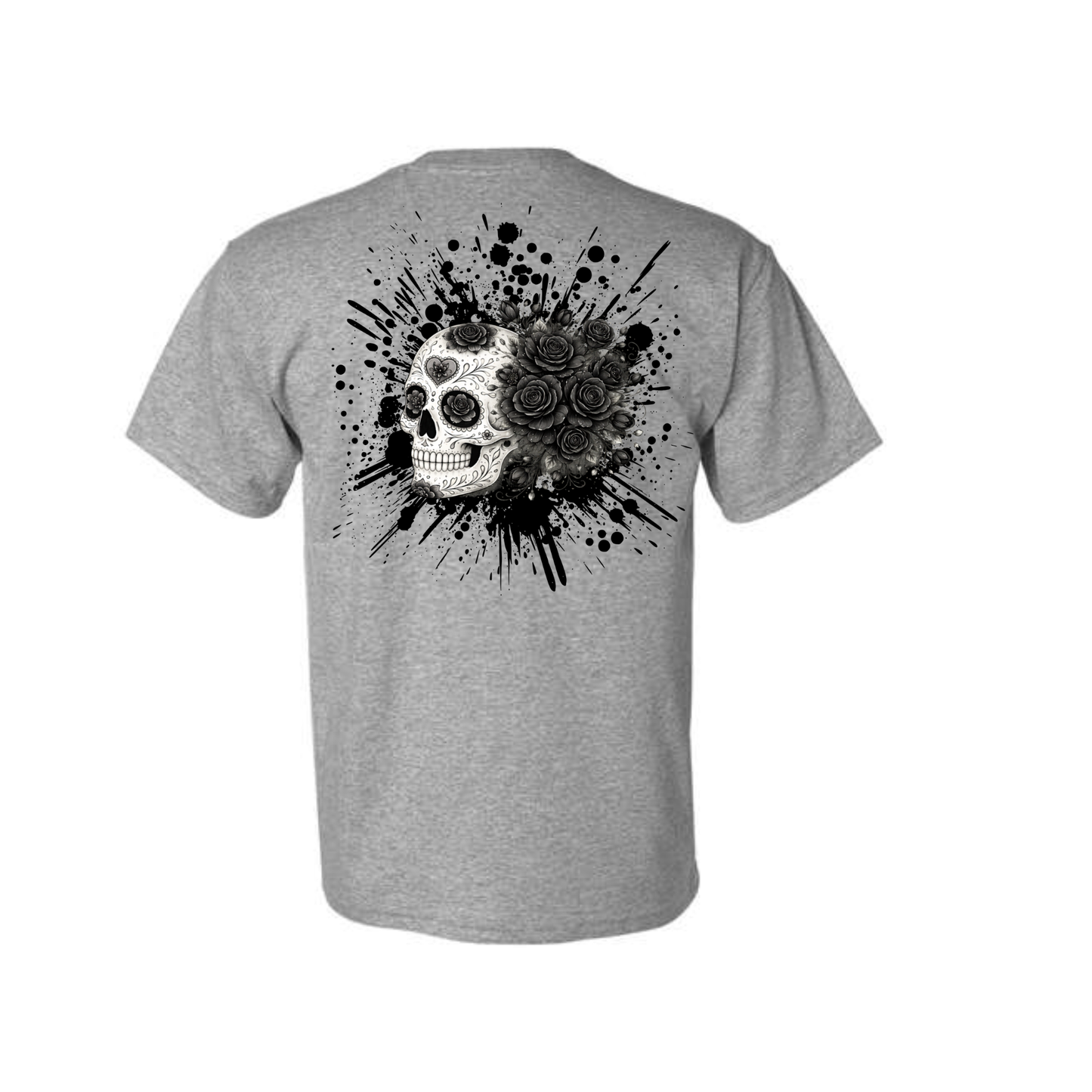 Floral Skull Unisex Tee – Bold, Minimal & Edgy Style