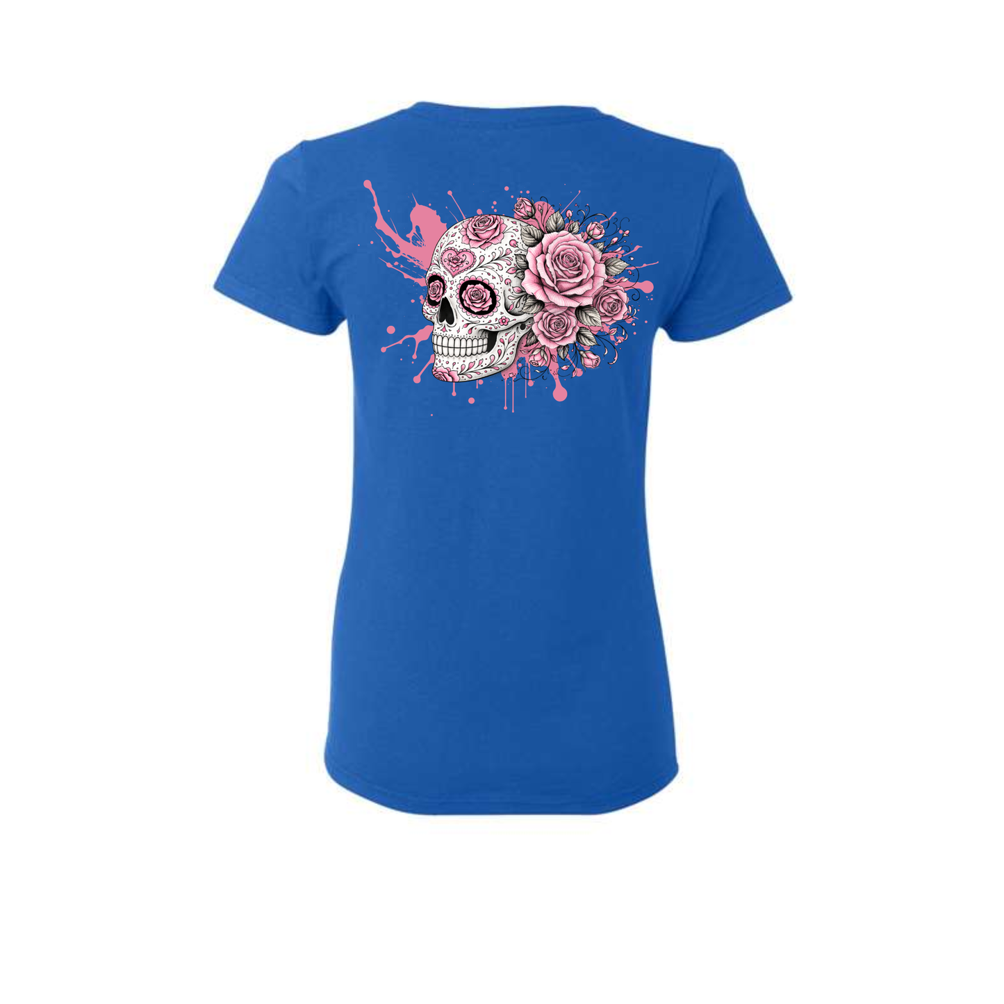Pink Roses decorative Skull T-shirt