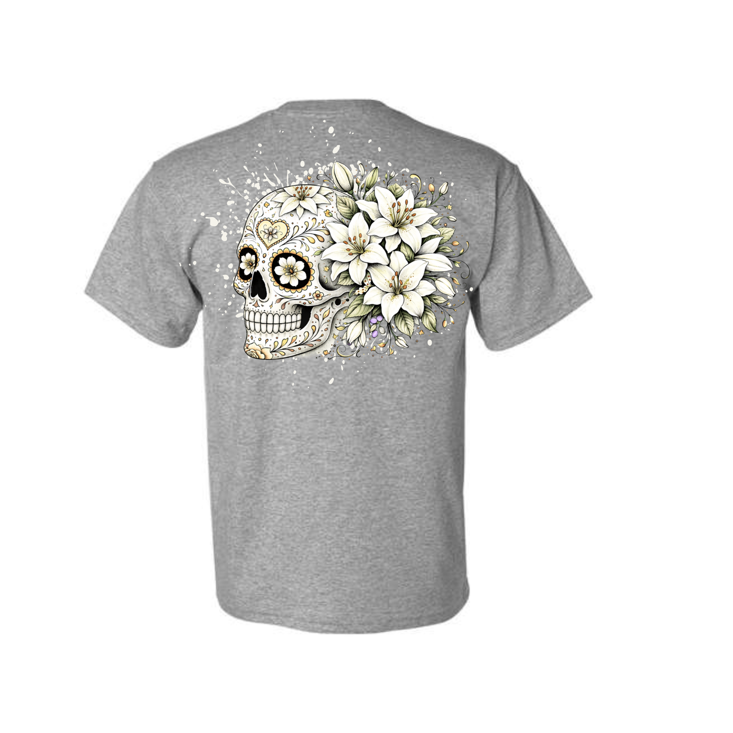 Floral Skull Unisex Tee – Bold, Minimal & Edgy Style