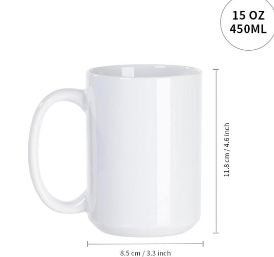 Personalized 15 oz Ceramic Mug – “Cool Dude” German Shepherd – Double-Sided Print for dads.