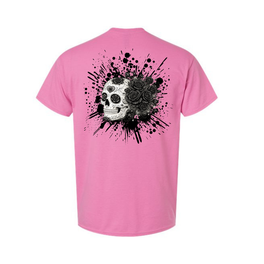 Floral Skull Unisex Tee – Bold, Minimal & Edgy Style