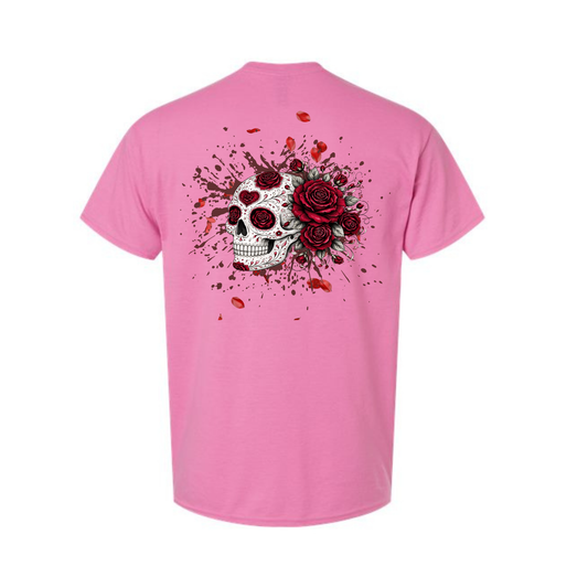 Floral Skull Unisex Tee – Bold, Minimal & Edgy Style