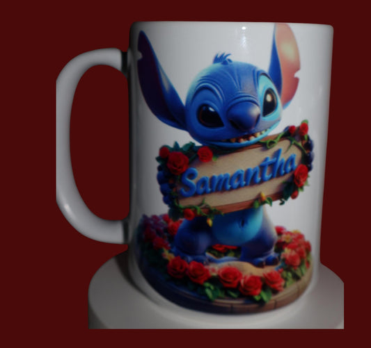 Personalized coffee mug highligting your favorite cartoon character