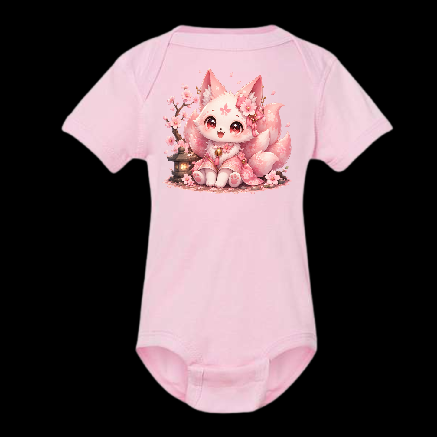Cute Sakura Fox Baby Bodysuit