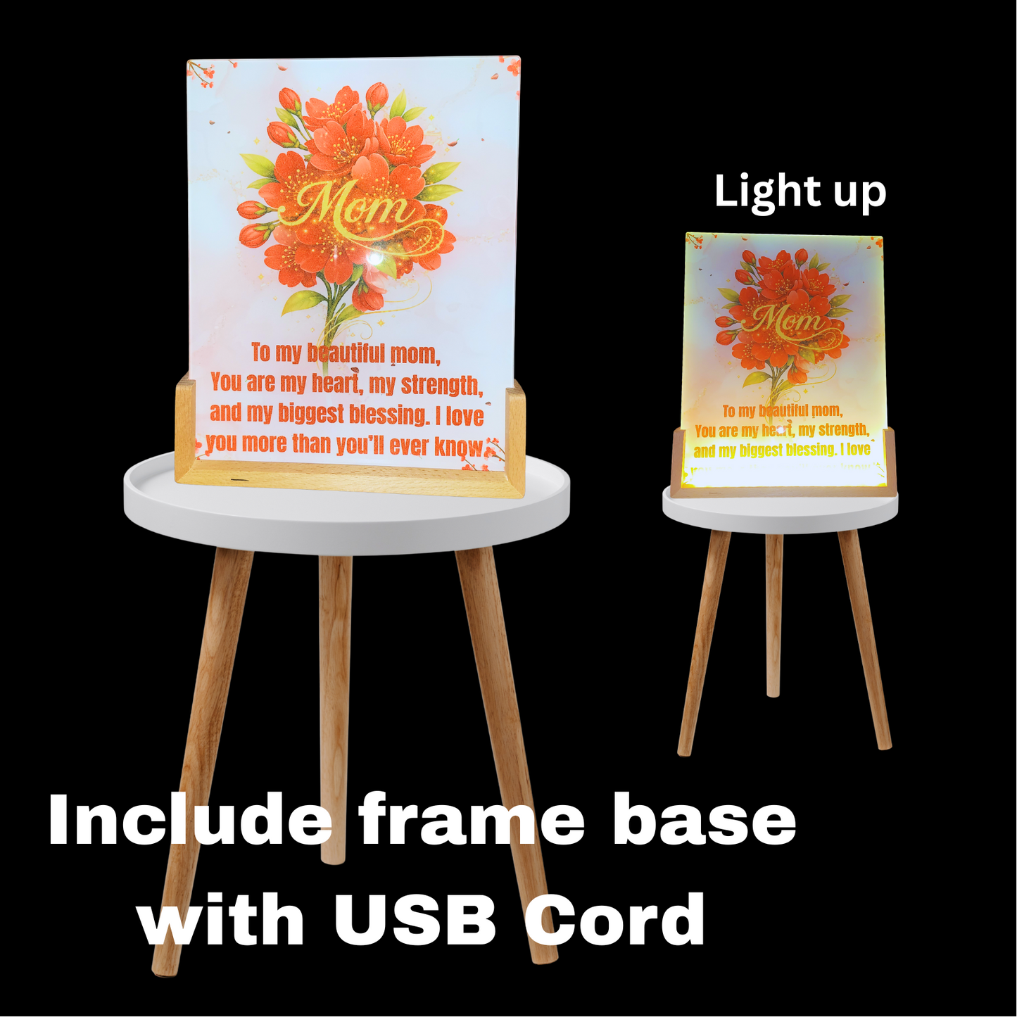 Light-Up Acrylic Mom Plaque – A Gift from the Heart/ 8x10