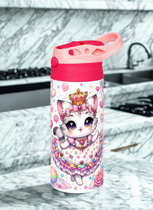 Girls Water Bottle – Personalized Kids' Stainless Steel Bottle/ 12 OZ/ Inspired by K-pop