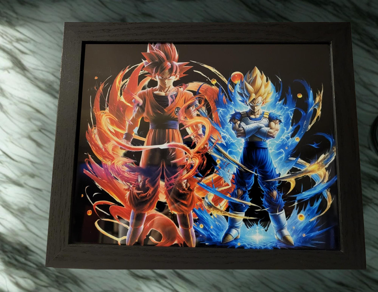 Anime Wall Arts – 8x10 Metal Print in Black Wood Frame – Vibrant Anime Concert Design