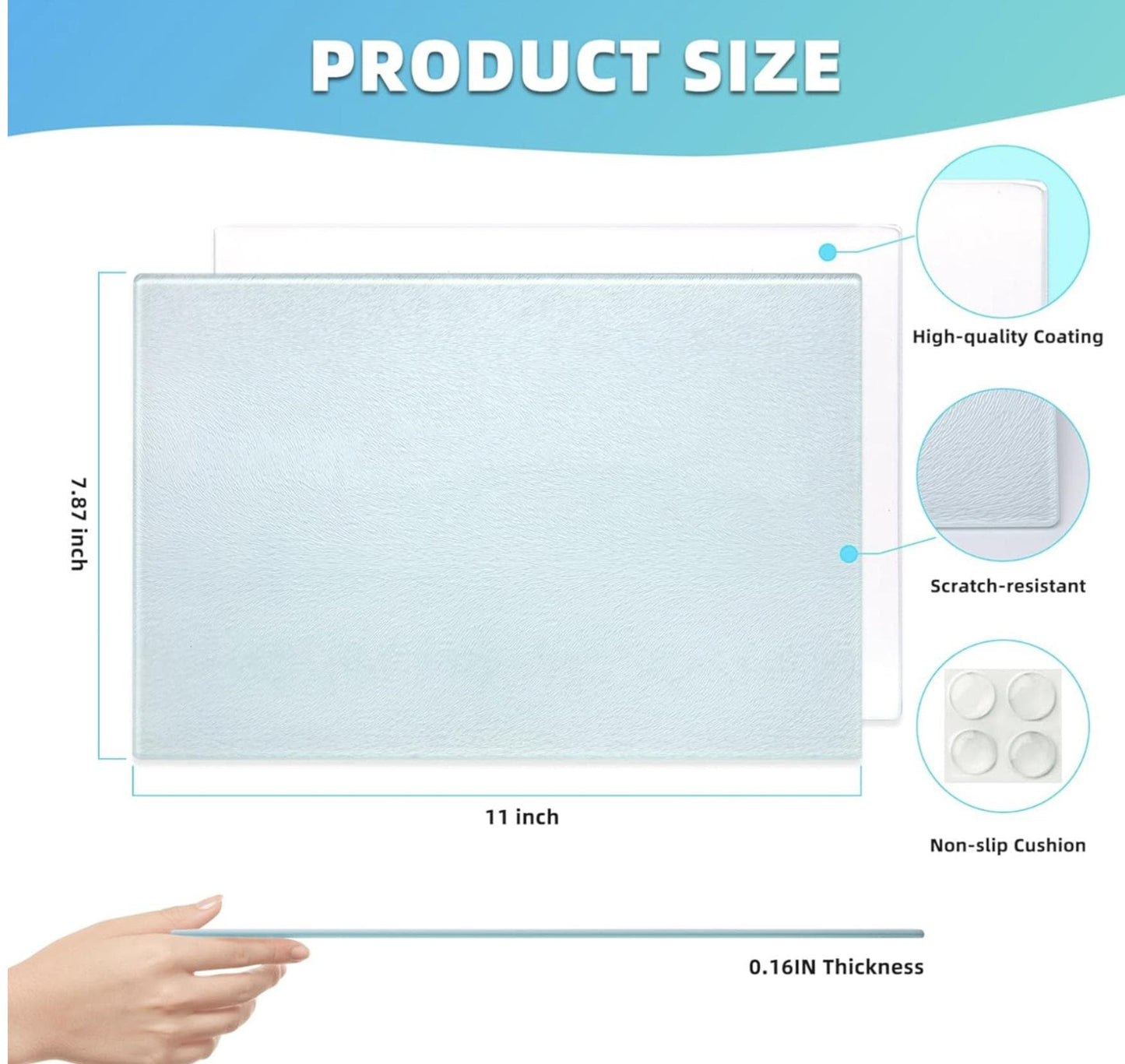 Personalized Anime Inspired Glass Cutting Board – 11x7.8 inch Tempered Glass (Sublimated)