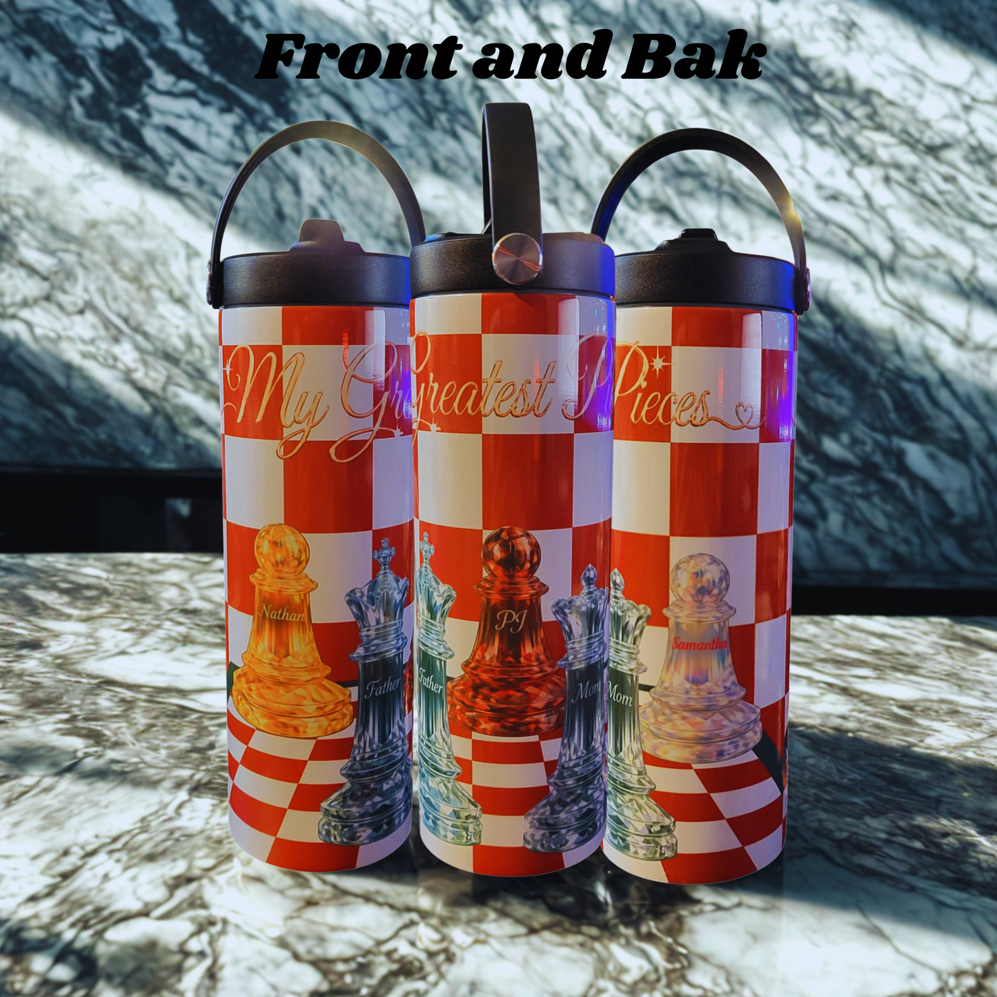 ♟️ My Greatest Pieces – Custom Family Tumbler