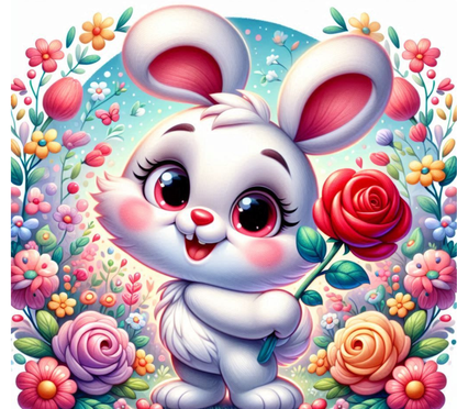 Floral Rose Design | Gift for Her | 20 oz Tumbler with Handle |