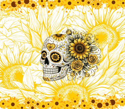 Floral Sugar Skull Tumbler – Aesthetic Skull & Flowers Stainless Steel Water Bottle | Gothic Celestial Drinkware Gift
