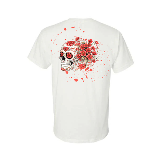Floral Skull Unisex Tee – Bold, Minimal & Edgy Style