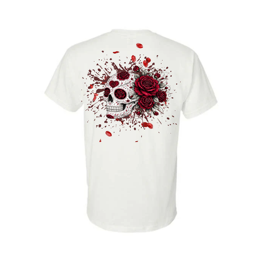 Floral Skull Unisex Tee – Bold, Minimal & Edgy Style