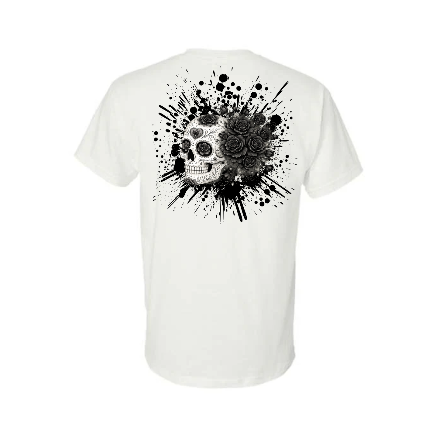 Floral Skull Unisex Tee – Bold, Minimal & Edgy Style