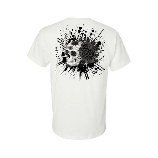 Floral Skull Unisex Tee – Bold, Minimal & Edgy Style