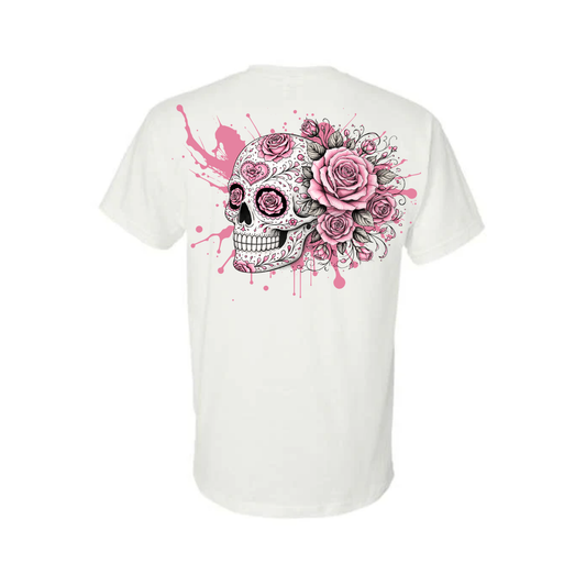 Floral Skull Unisex Tee – Bold, Minimal & Edgy Style