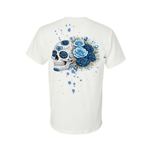 Floral Skull Unisex Tee – Bold, Minimal & Edgy Style