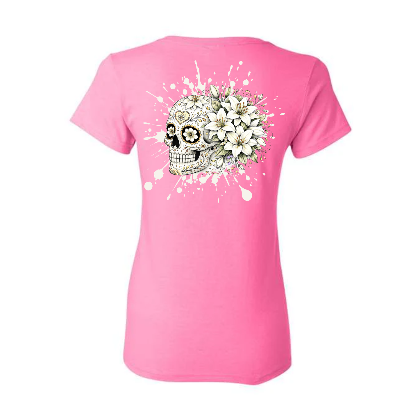 Floral Skull Tee Lilies