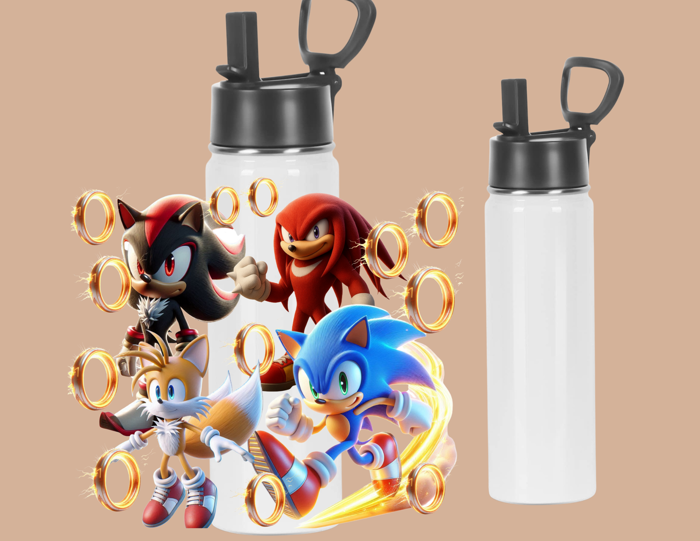 Favorite anime Sonic 20oz Stainless Steel, Golden Rings