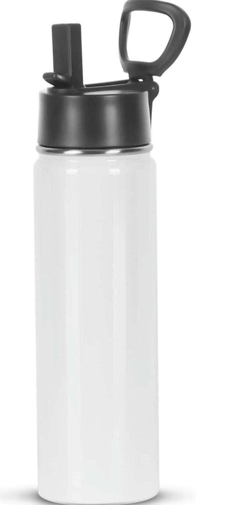 Red Wolf Insulated Water Bottle: 24oz Stainless Steel with Straw Lid
