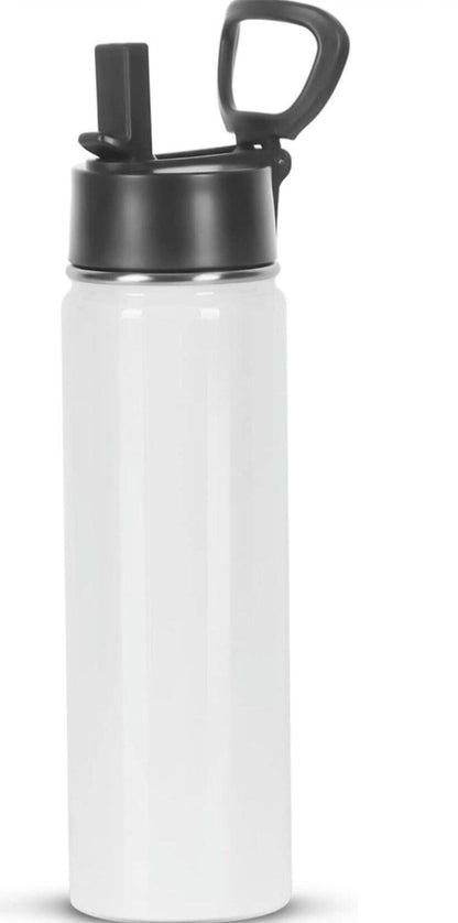 Red Wolf Insulated Water Bottle: 24oz Stainless Steel with Straw Lid