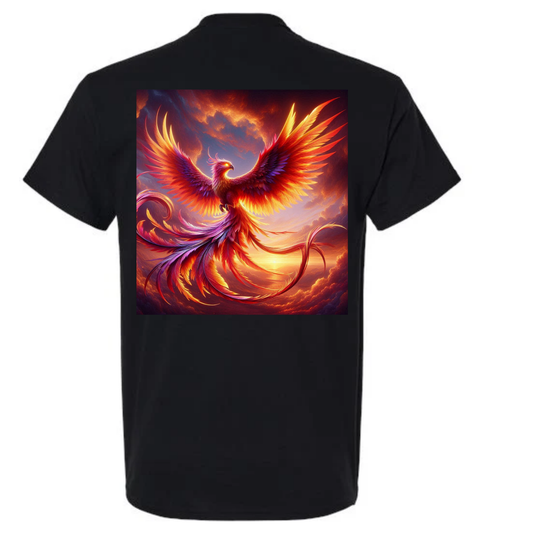 Fire Phoenix Shirt – Mythical Bird Tee – Flame Fantasy Graphic T-Shirt – Rebirth Symbol Shirt – Unisex Phoenix Tee