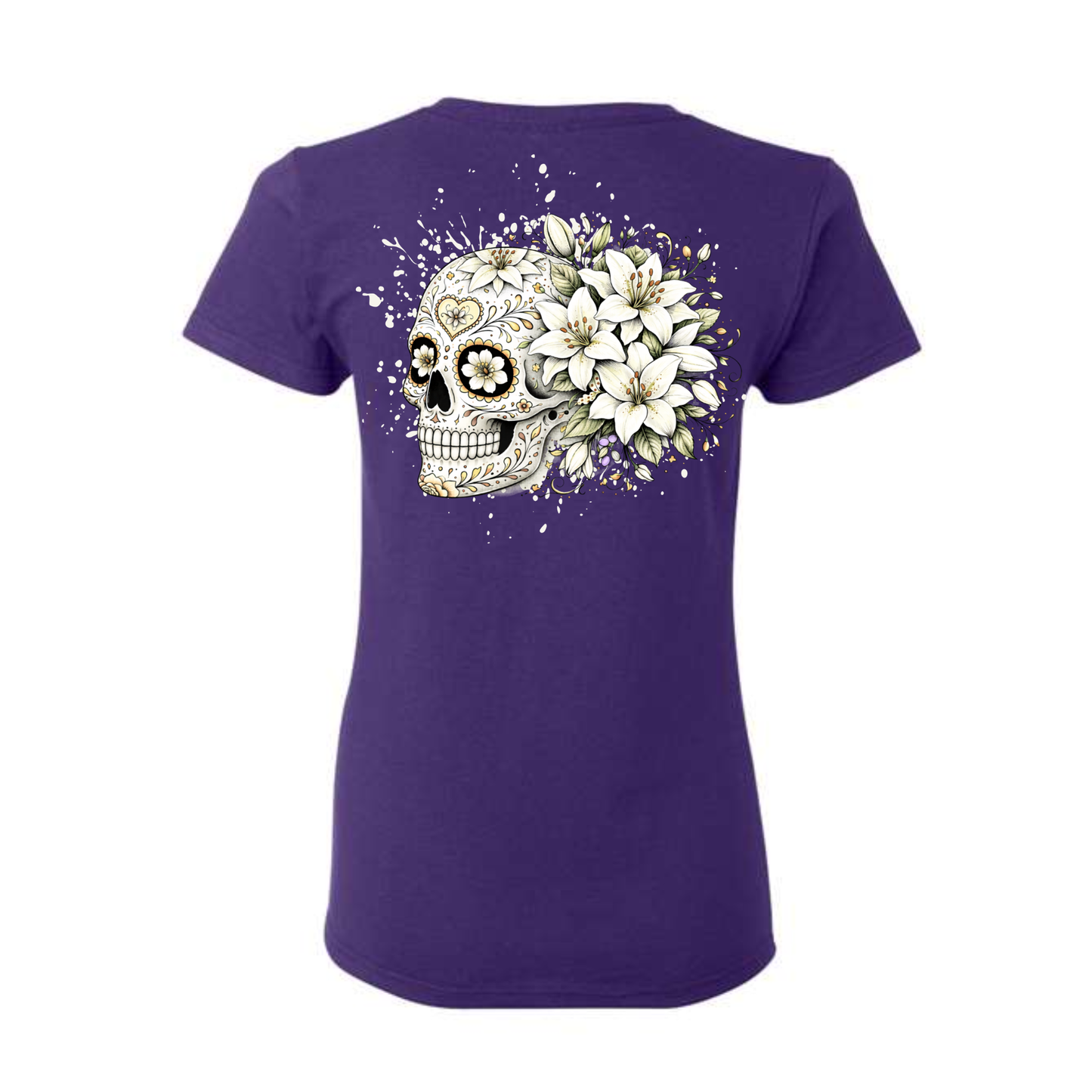 Floral Skull Tee Lilies