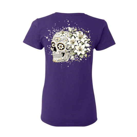 Floral Skull Tee Lilies