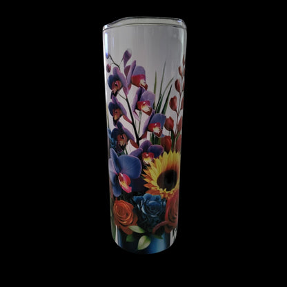 Floral Stainless Steel Tumbler: Botanical Insulated Travel Mug (20oz)