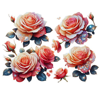 Floral Rose Design | Gift for Her | 20 oz Tumbler with Handle |