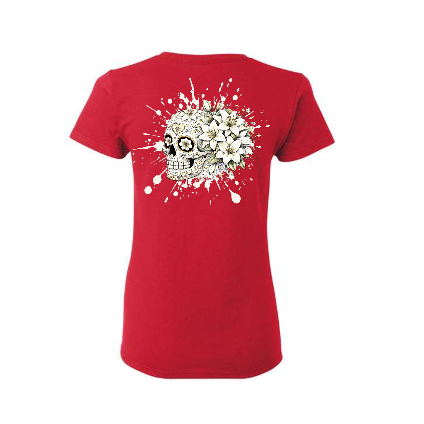 Floral Skull Tee Lilies