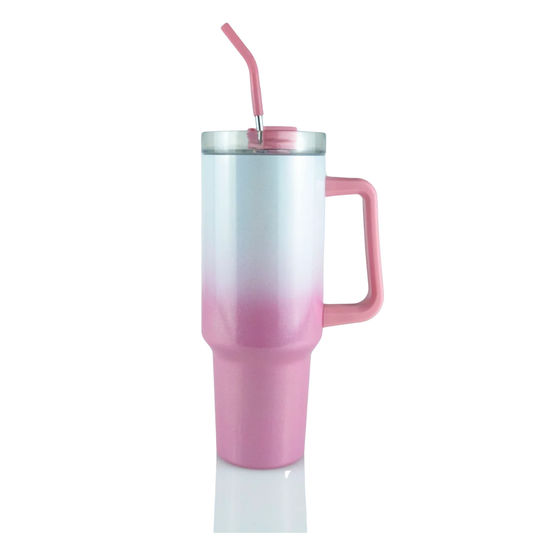🥤 Custom Photo Tumbler – 40oz Gradient Handle Cup