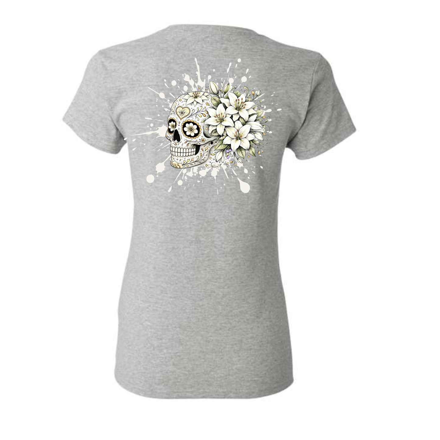 Floral Skull Tee Lilies