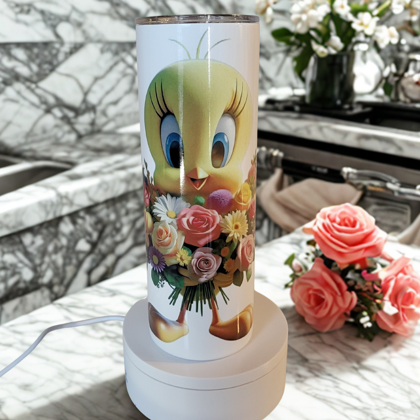 Cute Floral Tumbler – 20 oz - 22 OZ  Skinny Sublimation Tumbler | Spring & Easter Gift