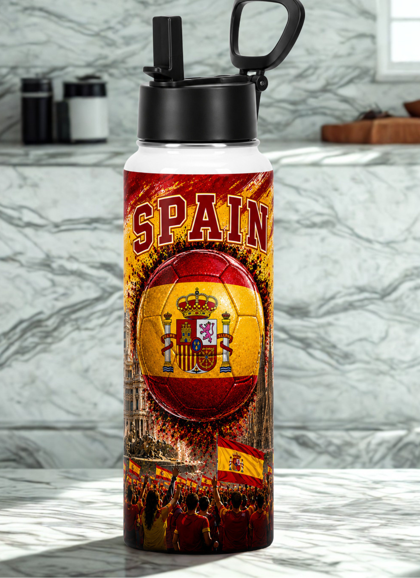 Soccer 2026 Stainless Steel Water Bottle – Patriotic Sports Bottle