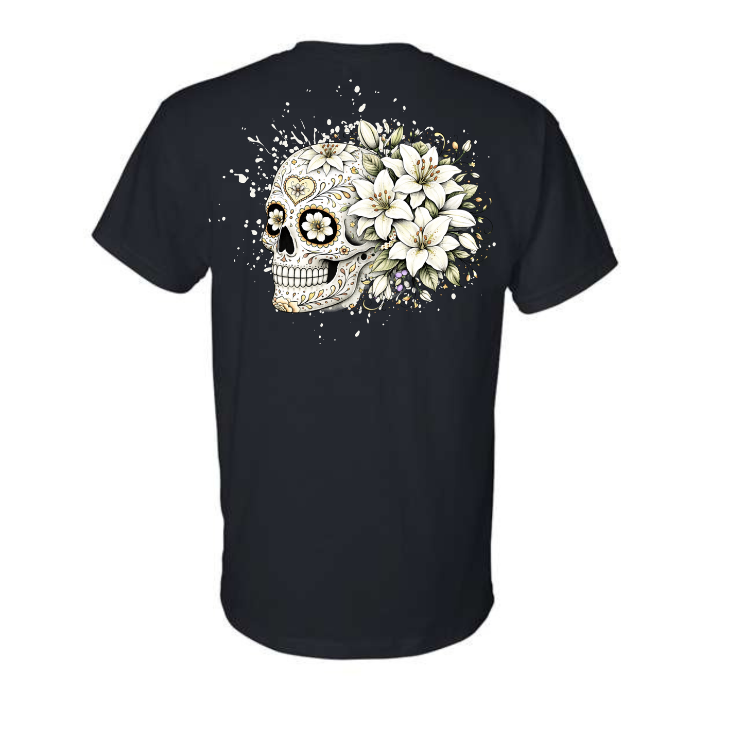 Floral Skull Unisex Tee – Bold, Minimal & Edgy Style