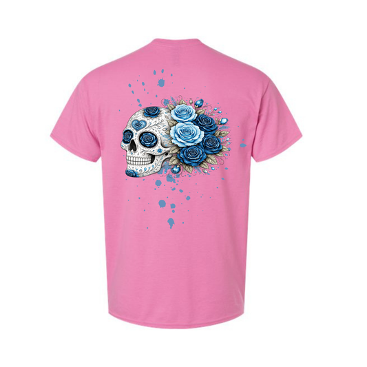 Floral Skull Unisex Tee – Bold, Minimal & Edgy Style