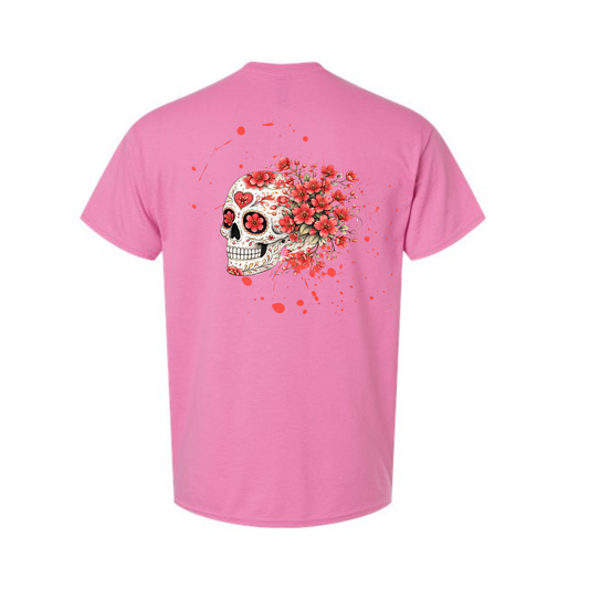 Floral Skull Unisex Tee – Bold, Minimal & Edgy Style