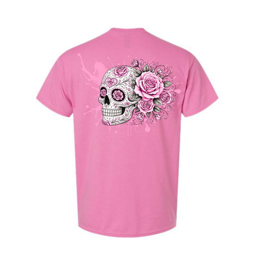 Floral Skull Unisex Tee – Bold, Minimal & Edgy Style