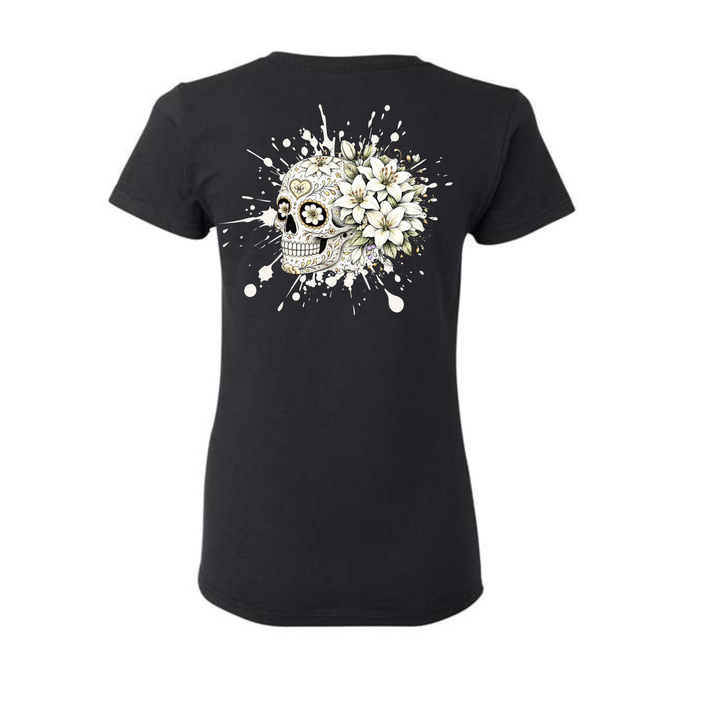 Floral Skull Tee Lilies
