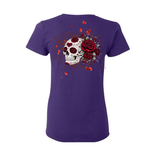 Red Roses decorative Skull T-shirt