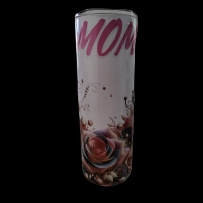 Mother's Day Floral Stainless Steel Tumbler 20oz | Skinny Insulated Cup l Travel Mug | Gift for Her | Hot & Cold Drink Cup, Mother's day