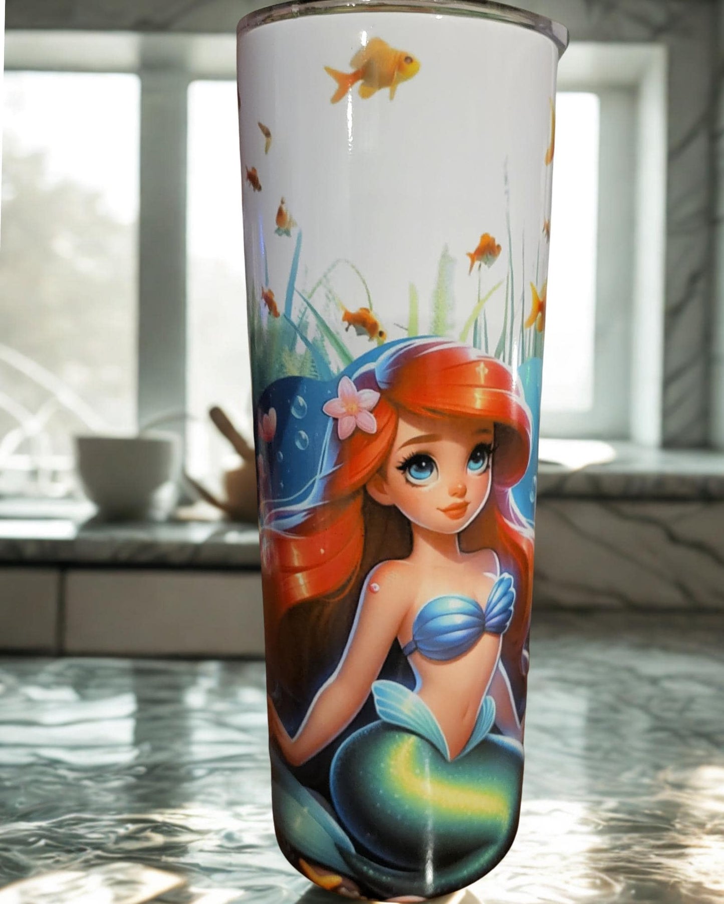 Personalized Mermaid Tumbler: 20oz Stainless Steel Insulated Cup