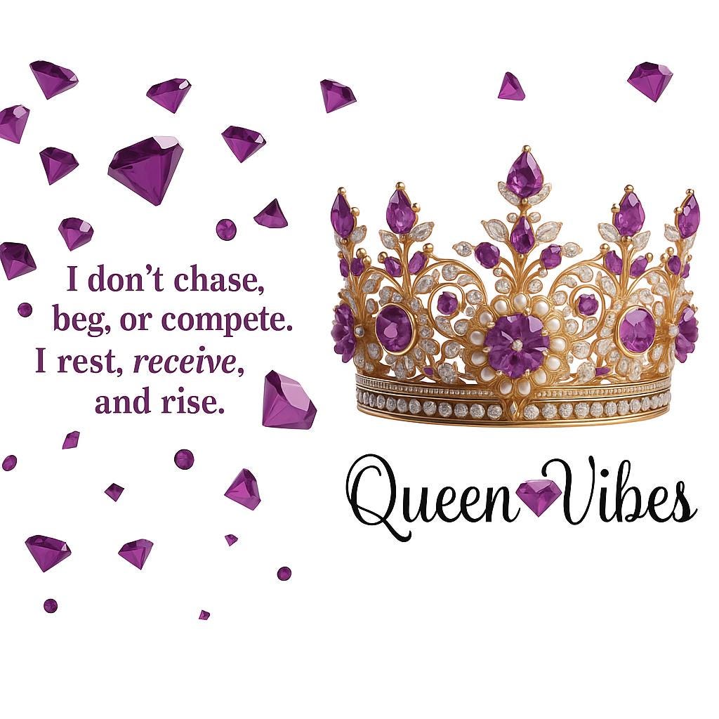 Personalized “Queen Vibes” 20oz Tumbler – Red Gems & Crown Design ( Front and Back image)