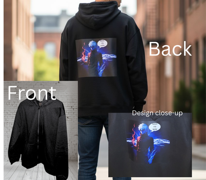 💥 Custom Anime Hoodie – “Nah, I’d Win” Gojo-Inspired Design | Unisex Zip-Up or Pullover | Streetwear Style