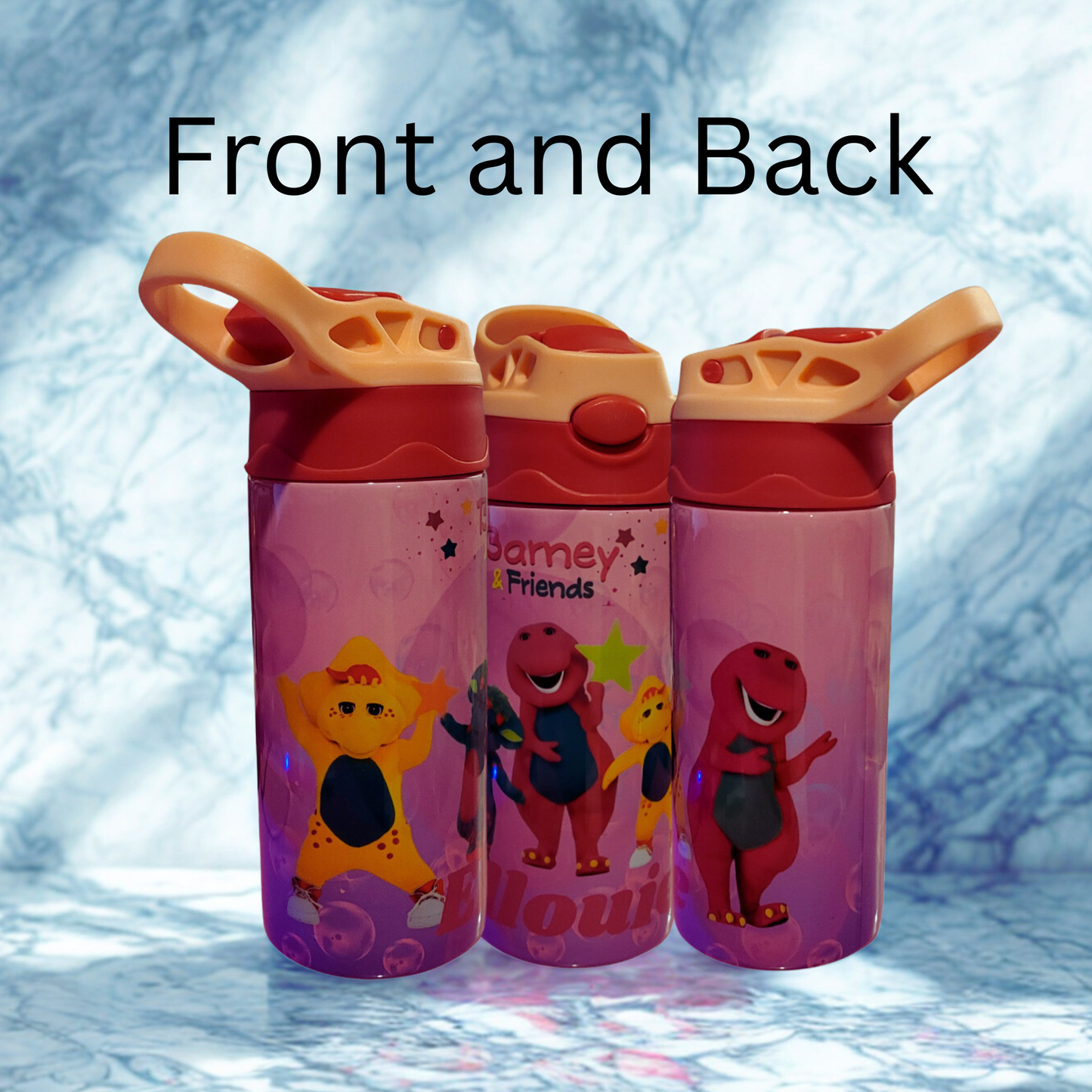 Personalized Kids Water Bottle – Cute Dinosaur Friends Design