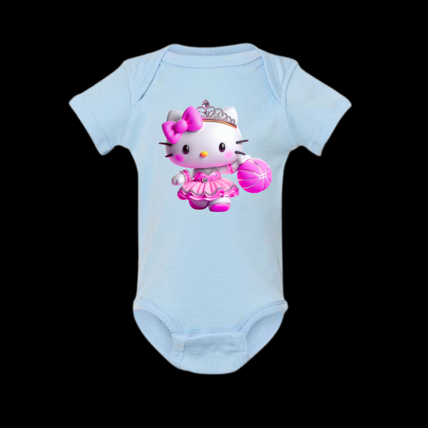 Cute Princess Basketball Kitten Baby Bodysuit