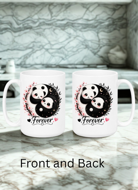 Panda Yin Yang Friendship/ BFF Mug/ 15 oz