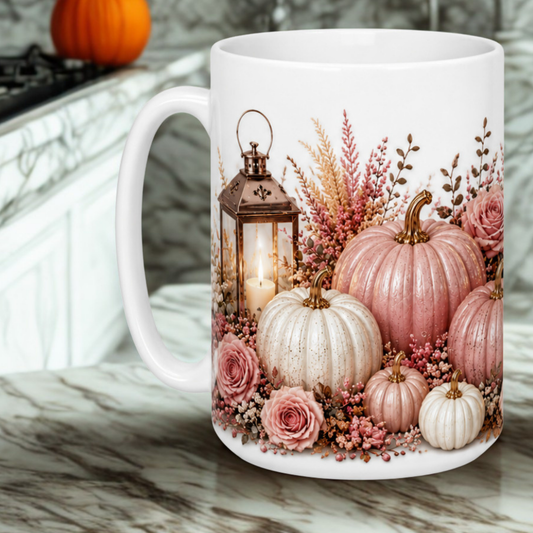 Fall Pumpkin – Autumn Harvest Coffee Cup | Cozy Thanksgiving Mug | Ceramic Mug/ 15 OZ