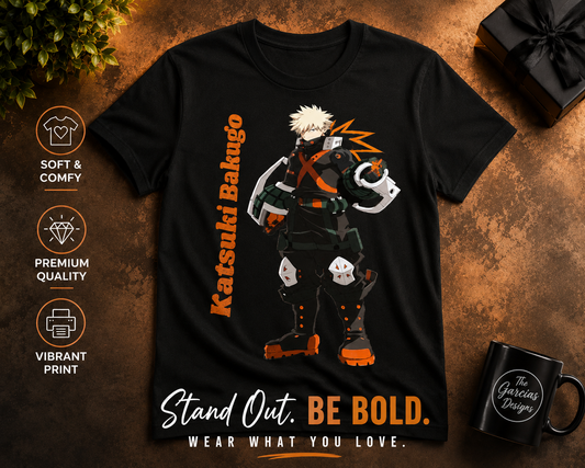 Anime-Inspired Hero Graphic T-Shirt